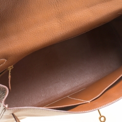Pre Owned Hermes Gold Chevre de Coromandel Leather Gold Hardware Kelly Retourne 35 Bag
