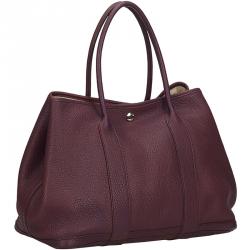 Pre Owned Hermes Purple Negonda Leather Garden Party 36 Bag