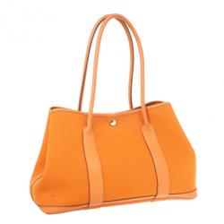 Pre Owned Hermes Canvas Leather Garden Party Tote Bag