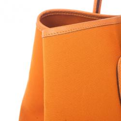 Pre Owned Hermes Canvas Leather Garden Party Tote Bag