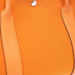 Pre Owned Hermes Canvas Leather Garden Party Tote Bag