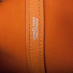 Pre Owned Hermes Canvas Leather Garden Party Tote Bag