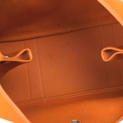 Pre Owned Hermes Canvas Leather Garden Party Tote Bag
