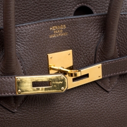 Hermes Cacao Togo Leather Gold Hardware Birkin 35 Bag
