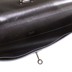 Pre Owned Hermes Black Swift Leather Limited Edition SO Black Kelly Cut Clutch