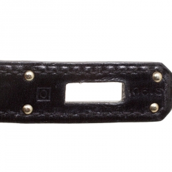 Pre Owned Hermes Black Swift Leather Limited Edition SO Black Kelly Cut Clutch