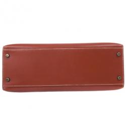 Hermes Fauve Tadelakt Red Leather Kelly 32