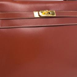 Hermes Fauve Tadelakt Red Leather Kelly 32
