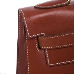Hermes Fauve Tadelakt Red Leather Kelly 32