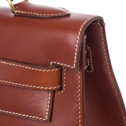 Hermes Fauve Tadelakt Red Leather Kelly 32
