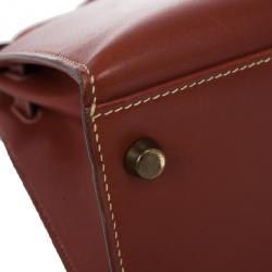 Hermes Fauve Tadelakt Red Leather Kelly 32