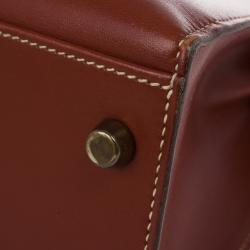 Hermes Fauve Tadelakt Red Leather Kelly 32