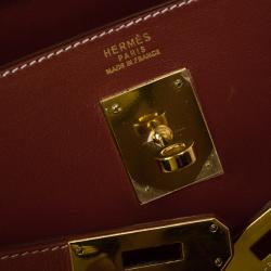 Hermes Fauve Tadelakt Red Leather Kelly 32