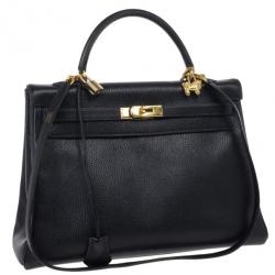 Hermes Vintage Black Kelly 35