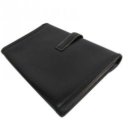 Pre Owned Hermes  Black Box Calf Leather Jige PM Clutch Bag
