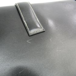 Pre Owned Hermes  Black Box Calf Leather Jige PM Clutch Bag