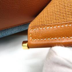 Pre Owned Hermes Two Tone Toile Jean and Leather Sako Shoulder Bag