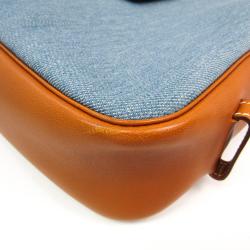 Pre Owned Hermes Two Tone Toile Jean and Leather Sako Shoulder Bag