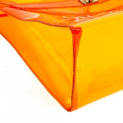 Pre Owned Hermes Orange Clear Vinyl Souvenir Kelly Bag