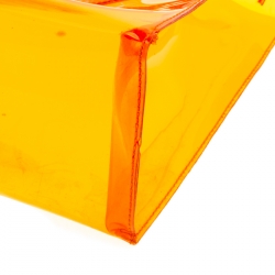 Pre Owned Hermes Orange Clear Vinyl Souvenir Kelly Bag