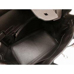 Hermes Two Tone Toile Canvas and Taurillon Clemence Leather Palladium Hardware Birkin 30 Bag