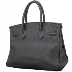 Hermes Noir Togo Leather Palladium Hardware Birkin 30 Bag