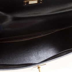Hermes Black Box Calf Leather Gold Hardware Kelly Sellier 32 Bag