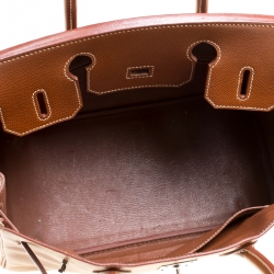 Pre Owned Hermes Havane Courchevel Leather Palladium Hardware Birkin 30 Bag