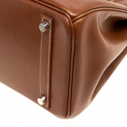 Pre Owned Hermes Havane Courchevel Leather Palladium Hardware Birkin 30 Bag