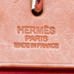 Pre Owned Hermes Bougainvillea/Brown Canvas and Leather Herbag Zip 31 Bag