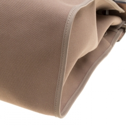 Hermes Taupe Canvas and Leather Herbag Zip 39 Bag