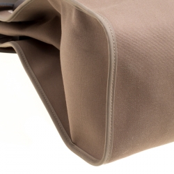Hermes Taupe Canvas and Leather Herbag Zip 39 Bag