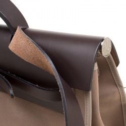 Hermes Taupe Canvas and Leather Herbag Zip 39 Bag