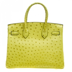 Hermes Olive Green Ostrich Palladium Hardware Birkin 30 Bag