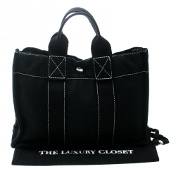 مملوكة مسبقًا حقيبة هيرمس فور توت كانفاس سوداء PM