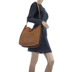 Pre Owned Hermes Brown Evelyne Togo III GM Bag