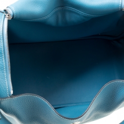 Pre Owned Hermes Blue Jean Togo Leather Palladium Hardware Lindy 34 Bag