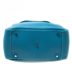 Pre Owned Hermes Blue Jean Togo Leather Palladium Hardware Lindy 34 Bag