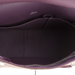 Pre Owned Hermes Violet Fjord Leather Palladium Hardware Jypsiere 34 Bag