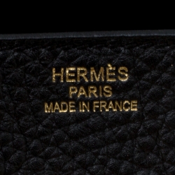 Hermes Black Clemence Leather Gold Hardware Shoulder Birkin 42 Bag