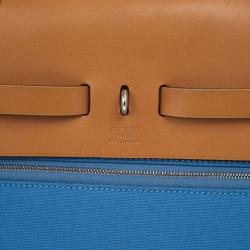 مملوكة مسبقًا Hermes Celeste Canvas and Leather Herbag Zip 39 Bag