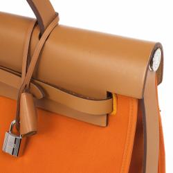 Pre Owned Hermes Canvas and Leather Herbag Zip 39 Bag