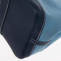 Pre Owned Hermes Blue Canvas and Leather Garden Party TPM Tote Bag