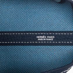 Pre Owned Hermes Blue Canvas and Leather Garden Party TPM Tote Bag