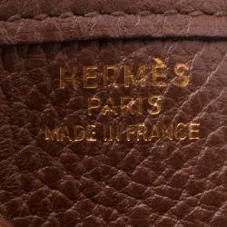 Pre Owned Hermes Havane Ardennes Leather Evelyne I GM Bag