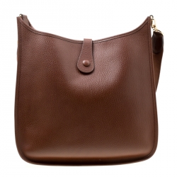 Pre Owned Hermes Havane Ardennes Leather Evelyne I GM Bag