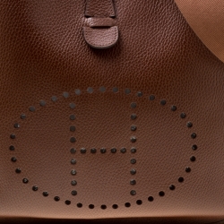 Pre Owned Hermes Havane Ardennes Leather Evelyne I GM Bag