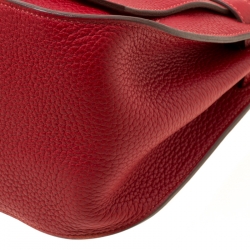 Pre Owned Hermes Rouge Garance Togo Leather Jypsiere 28 Bag