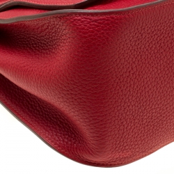 Pre Owned Hermes Rouge Garance Togo Leather Jypsiere 28 Bag