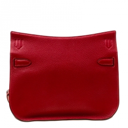 Pre Owned Hermes Rouge Garance Togo Leather Jypsiere 28 Bag
